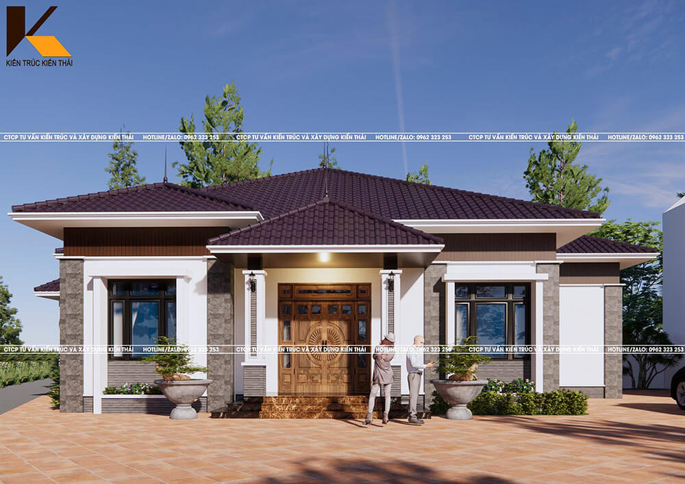 Mẫu nhà cấp 4 kiểu Pháp hiện đại tại Ninh Bình