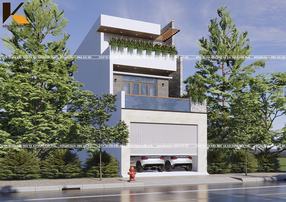 nhà 3 tầng mái bằng Ninh Bình, thiết kế nhà anh Cảnh Ninh Bình