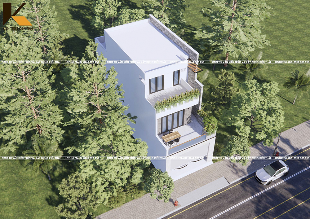 nhà 3 tầng mái bằng Ninh Bình, thiết kế nhà anh Cảnh Ninh Bình