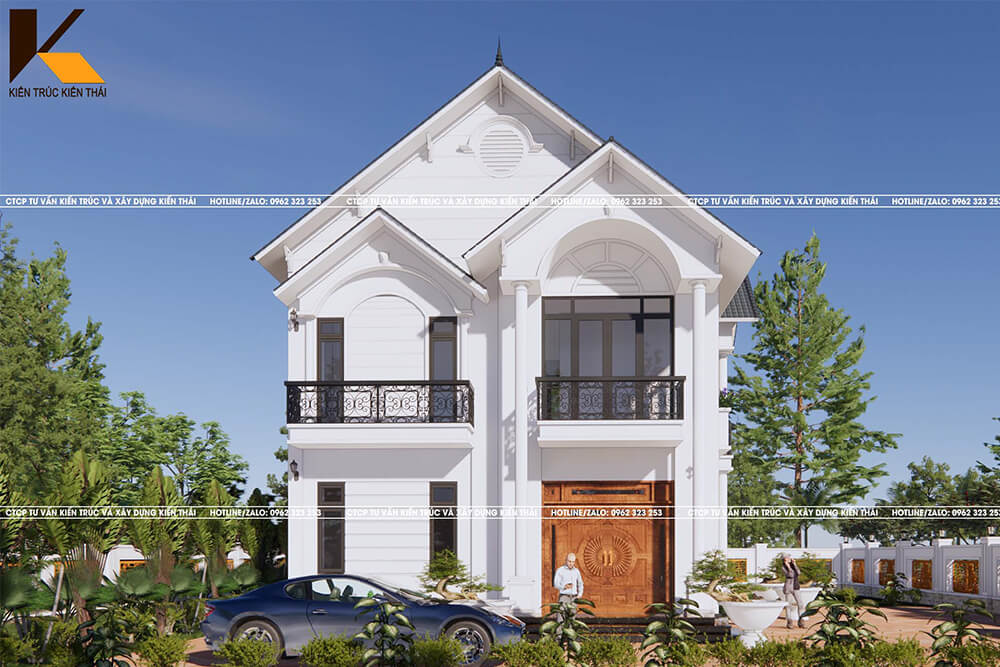 Biệt thự mái Thái tân cổ điển 2 tầng với sân vườn rộng tại Ninh Bình