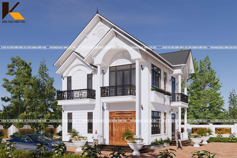 Biệt thự 2 tầng mái Thái tân cổ điển đẹp tại Ninh Bình