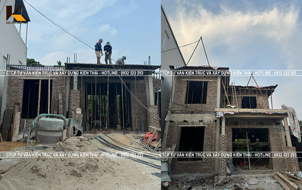 Quá trình thi công biệt thự 2 tầng của Nhà Đẹp Ninh Bình