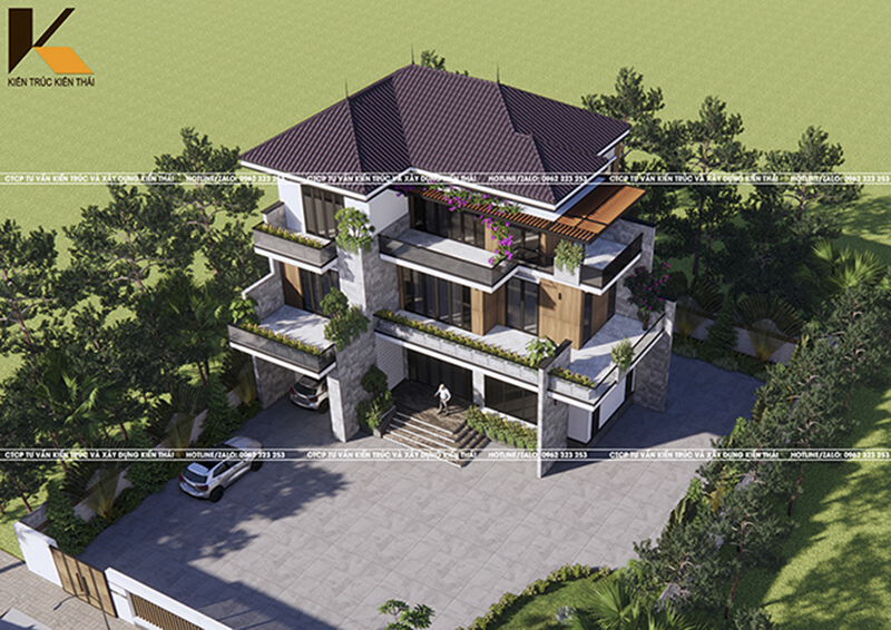 biệt thự 3 tầng hiện đại mái Nhật Nho Quan Ninh Bình