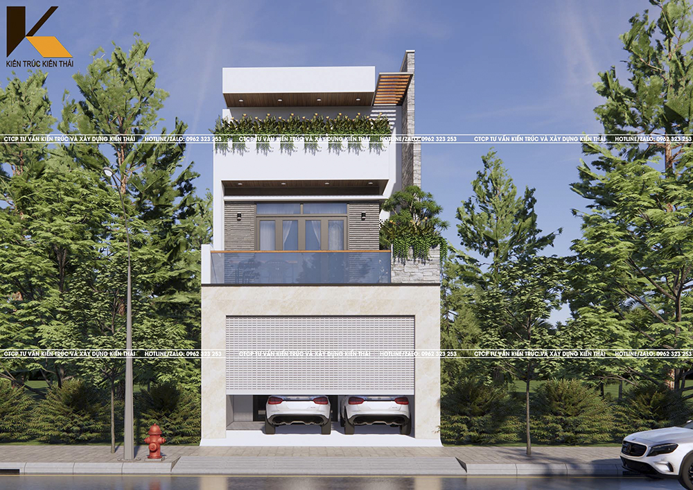 nhà 3 tầng mái bằng Ninh Bình, thiết kế nhà anh Cảnh Ninh Bình