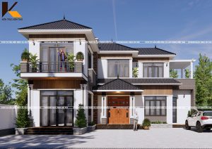 Mẫu nhà vườn mái Nhật 180m2 đẹp tại Ninh Bình