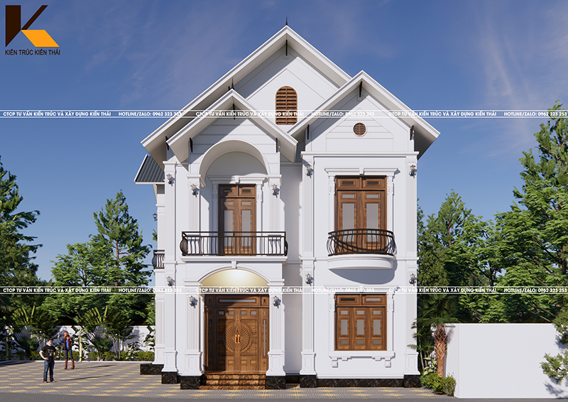 Biệt thự 2 tầng mái Thái tân cổ điển tại ninh bình