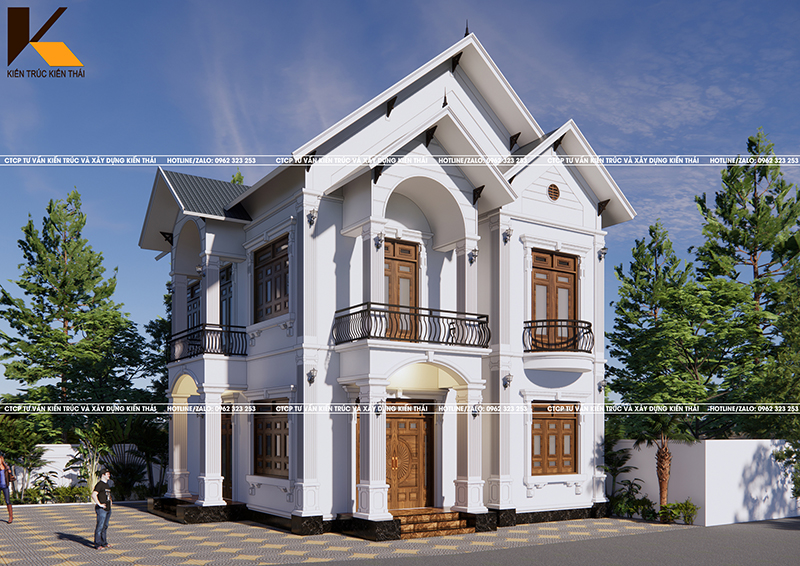 Biệt thự 2 tầng mái Thái tân cổ điển tại ninh bình