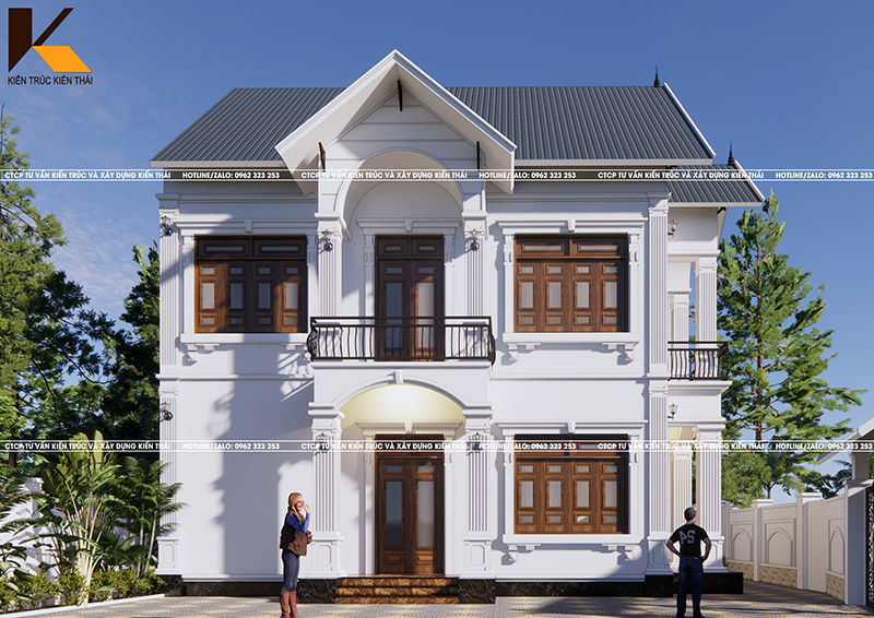 Biệt thự 2 tầng mái Thái tân cổ điển tại ninh bình