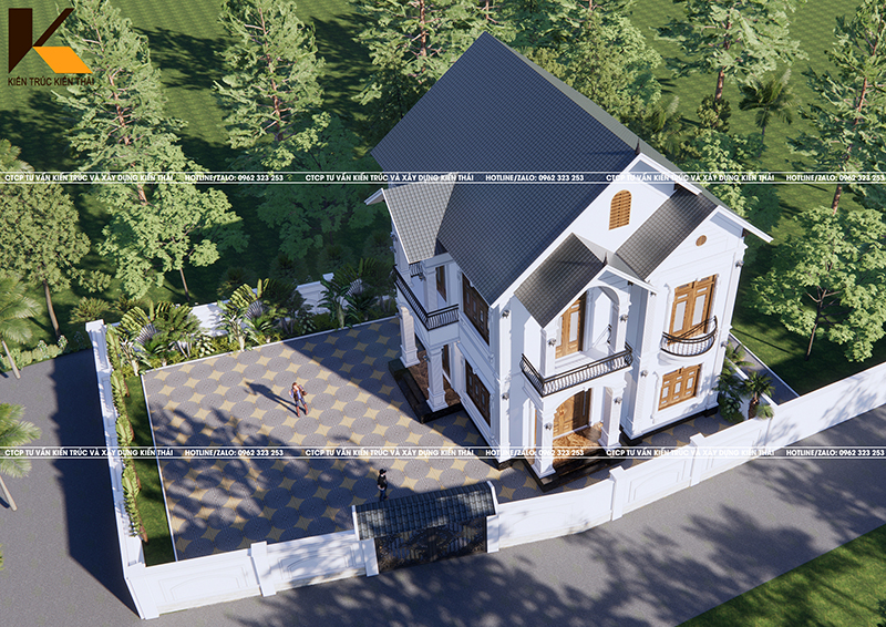 Biệt thự 2 tầng mái Thái tân cổ điển tại ninh bình