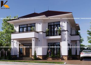 Mẫu nhà mái Nhật 2 tầng hiện đại tại Ninh Bình