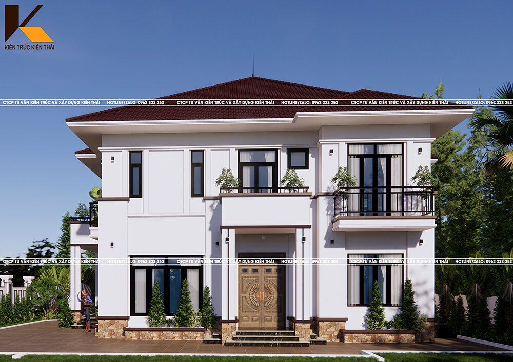 Mẫu nhà mái Nhật 2 tầng hiện đại tại Ninh Bình