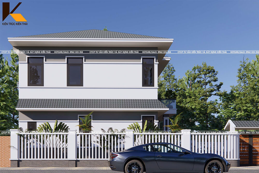 Mẫu thiết kế biệt thự mái Nhật 2 tầng sang trọng và tiện nghi ở Hoa Lư Ninh Bình.