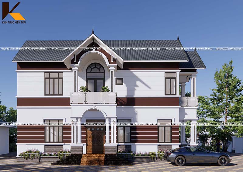 Mẫu biệt thự 2 tầng mái Nhật hiện đại