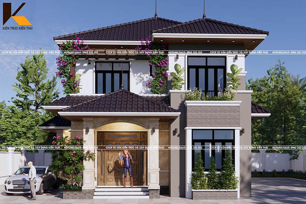 Biệt thự mái Nhật 2 tầng quốc dân – thiết kế hiện đại, không gian rộng thoáng tại Ninh Bình.