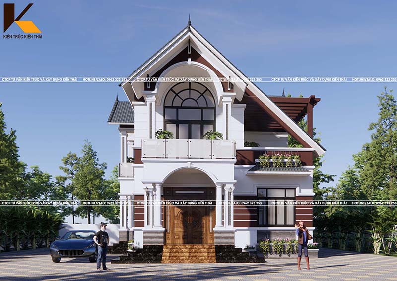 Mẫu biệt thự 2 tầng mái Nhật hiện đại