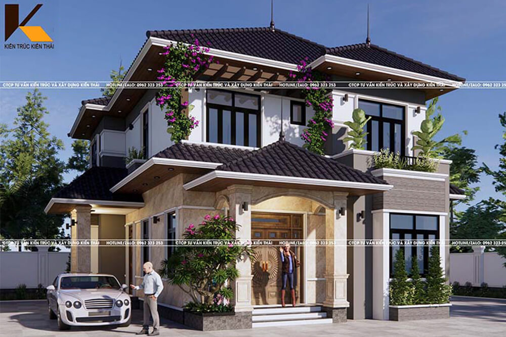 Biệt thự mái Nhật 2 tầng quốc dân – thiết kế hiện đại, không gian rộng thoáng tại Ninh Bình.