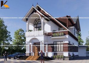 Mẫu biệt thự 2 tầng mái Nhật hiện đại