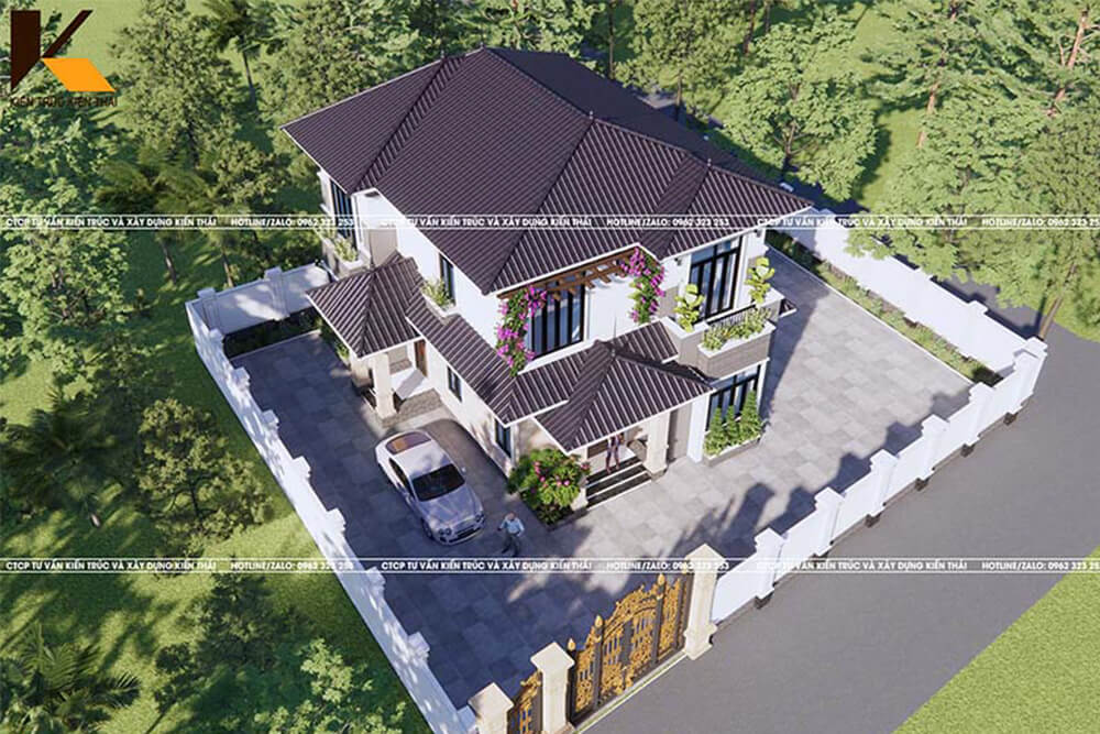 Biệt thự mái Nhật 2 tầng quốc dân – thiết kế hiện đại, không gian rộng thoáng tại Ninh Bình.