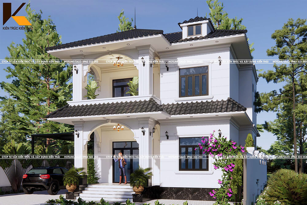 mẫu biệt thự tân cổ điển mái nhật tại Nam Định- Ninh bình