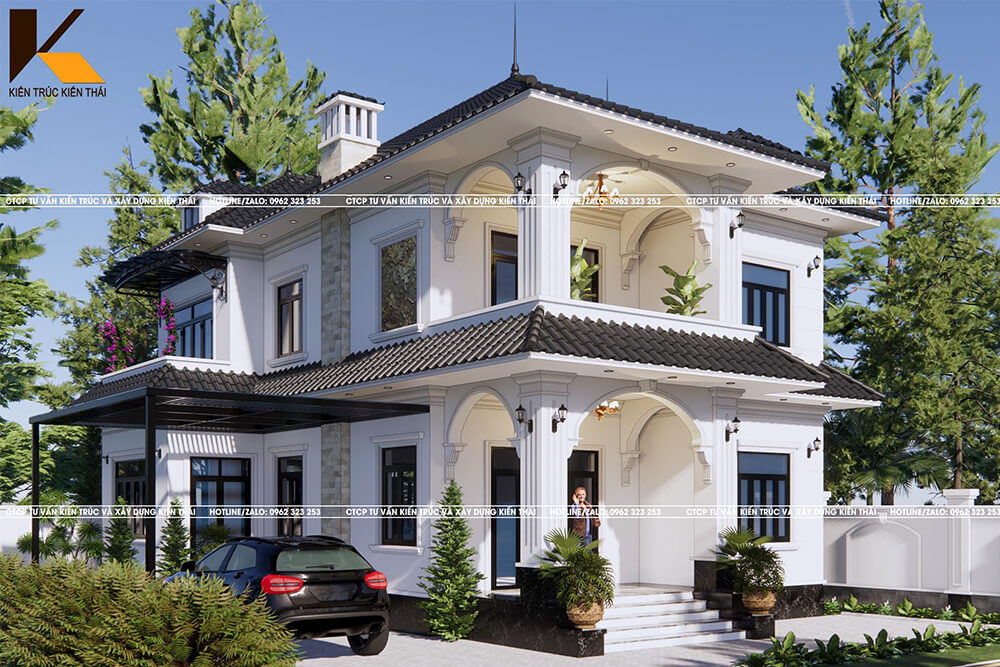 mẫu biệt thự tân cổ điển mái nhật tại Nam Định- Ninh bình