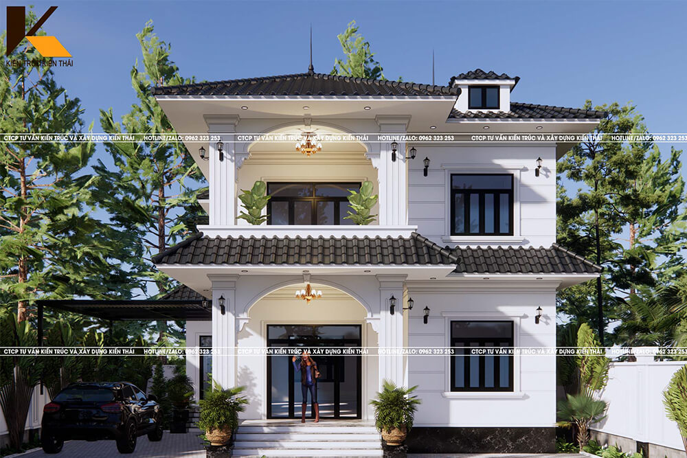 mẫu biệt thự tân cổ điển mái nhật tại Nam Định- Ninh bình