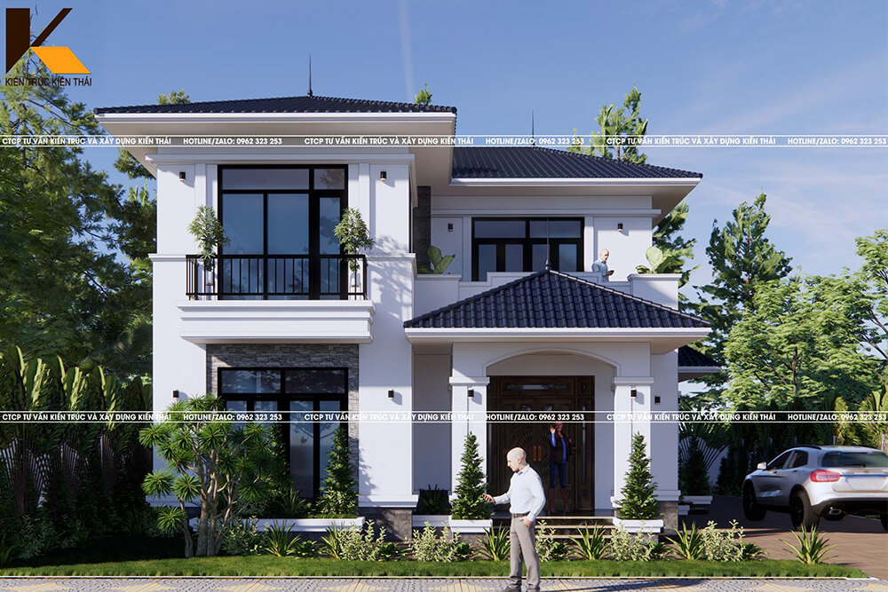 Mẫu biệt thự 2 tầng mái Nhật hiện đại, tiện nghi, không gian sống mở tại Ninh Bình