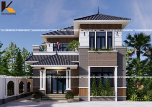 mẫu nhà mái nhật mặt tiền 8m đẹp tại ninh bình