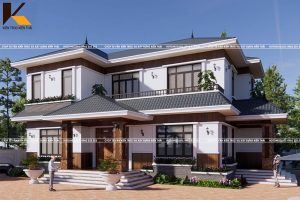 Thiết kế biệt thự 2 tầng mái Nhật rộng rãi, kiến trúc hiện đại và tinh tế tại Ninh Bình.