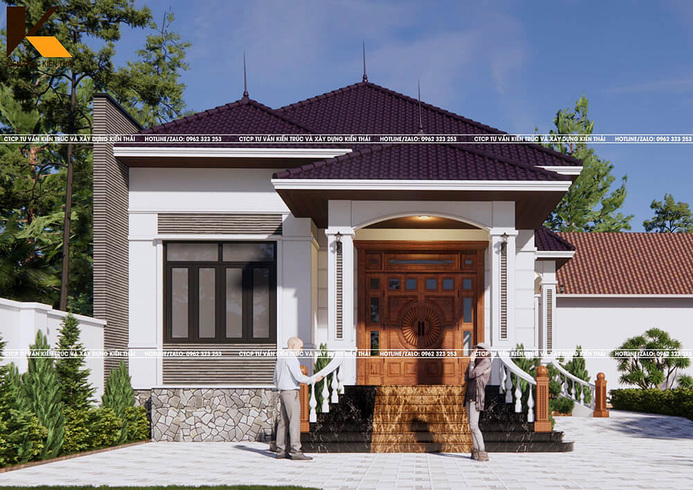 Mặt bằng công năng biệt thự 1 tầng 150 m² 4 phòng ngủ