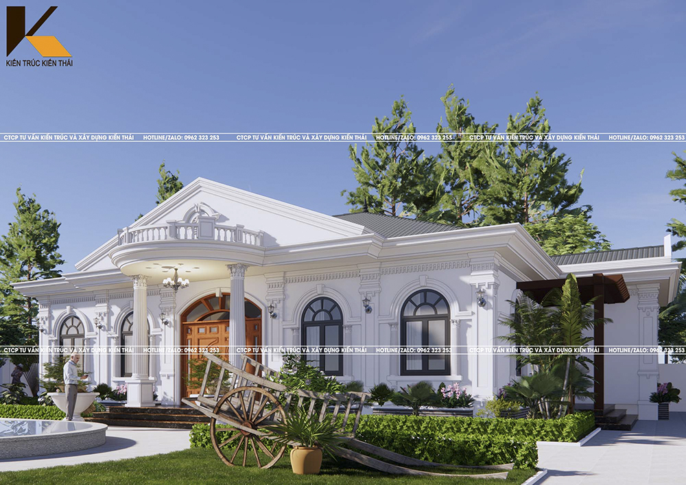 Sảnh hiên nhà mái Nhật tân cổ điển – Kiến Thái Architect