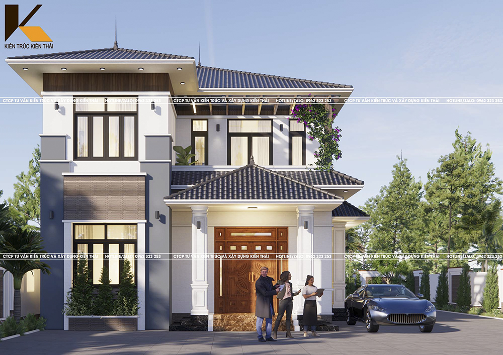 Mẫu nhà 2 tầng mái Nhật hiện đại 4 phòng ngủ tại Ninh Bình