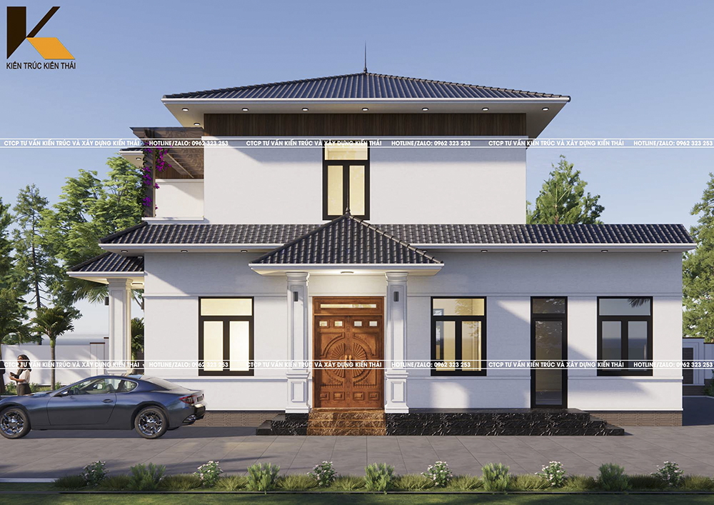 Mẫu nhà 2 tầng mái Nhật hiện đại 4 phòng ngủ tại Ninh Bình