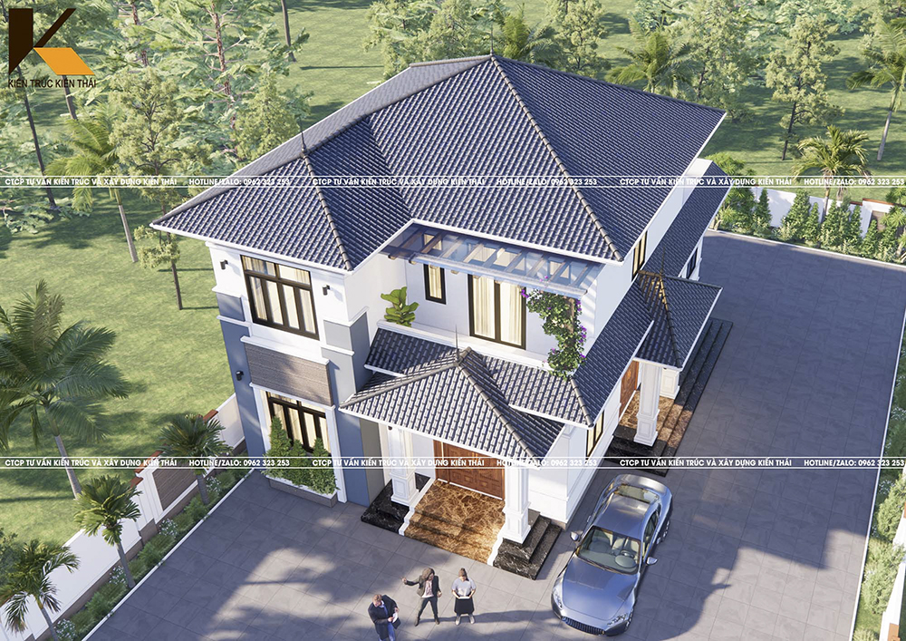 Mẫu nhà 2 tầng mái Nhật hiện đại 4 phòng ngủ tại Ninh Bình