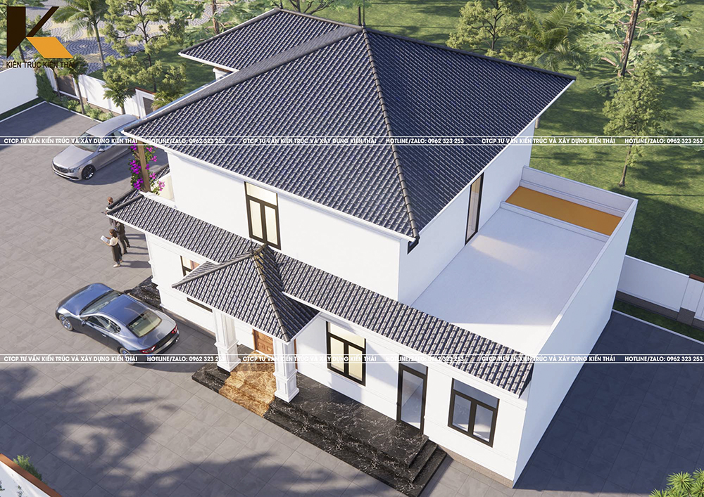 Mẫu nhà 2 tầng mái Nhật hiện đại 4 phòng ngủ tại Ninh Bình