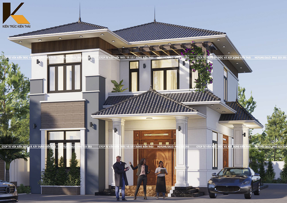 Mẫu nhà 2 tầng mái Nhật hiện đại 4 phòng ngủ tại Ninh Bình