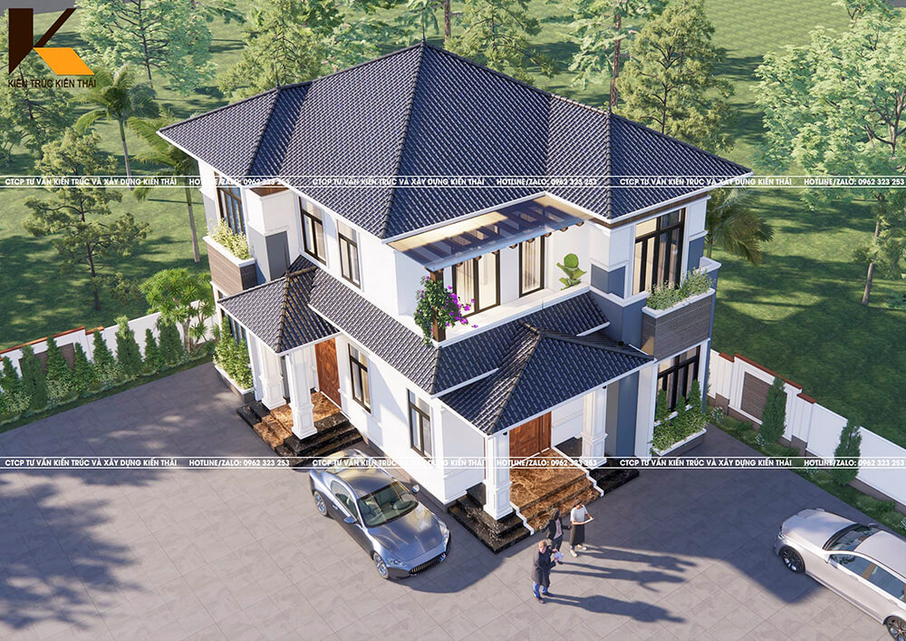 Mẫu nhà mái Nhật 2 tầng 4 phòng ngủ 280 m² tại Ninh Bình