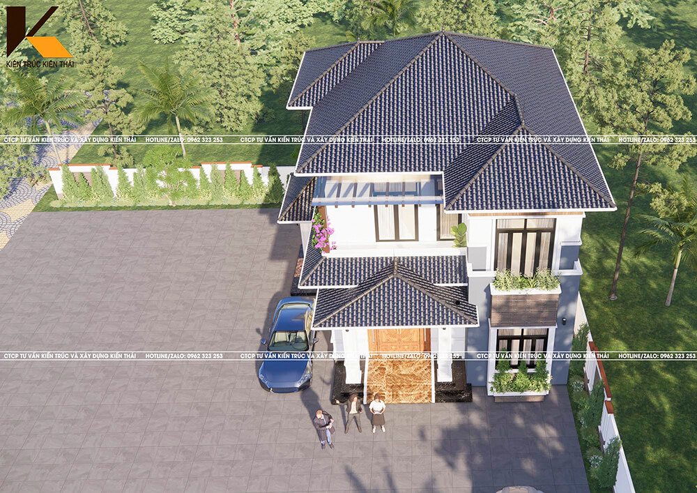 Mẫu nhà mái Nhật 2 tầng 4 phòng ngủ 280 m² tại Ninh Bình