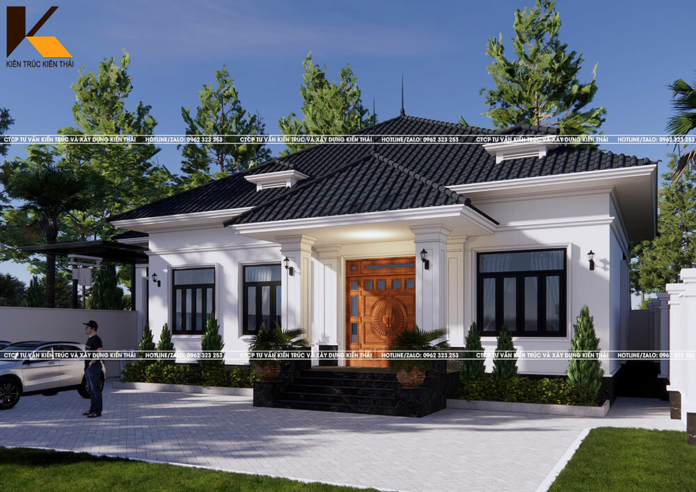 Mẫu nhà 1 tầng mái Nhật 3 phòng ngủ tại Ninh Bình