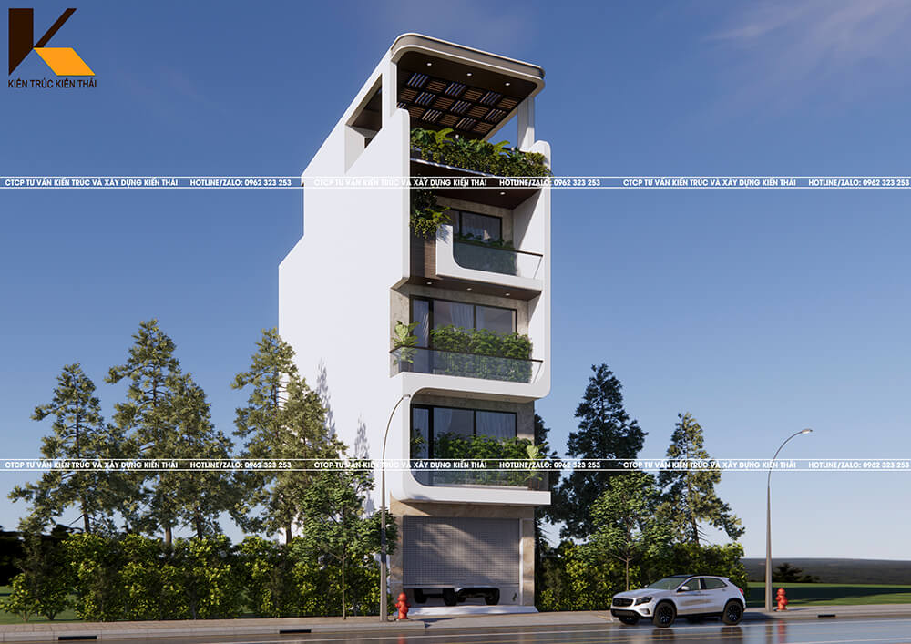 Nội thất phòng khách nhà phố hiện đại 5 tầng Ninh Bình