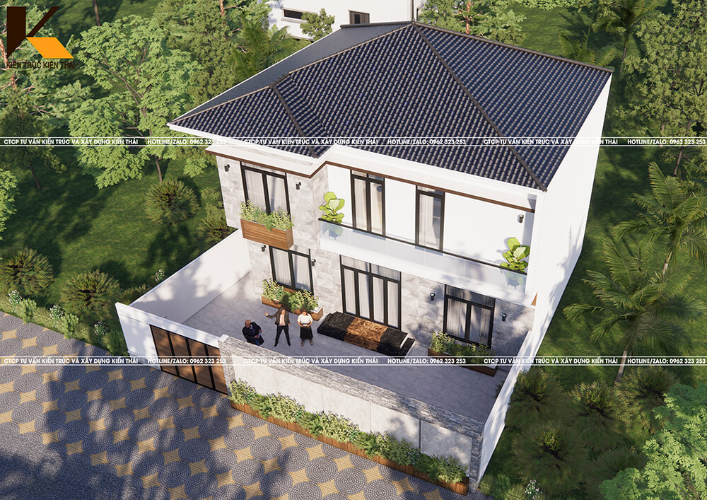 Phối cảnh nhà phố hiện đại mái Nhật 1 mặt tiền tại Ninh Bình