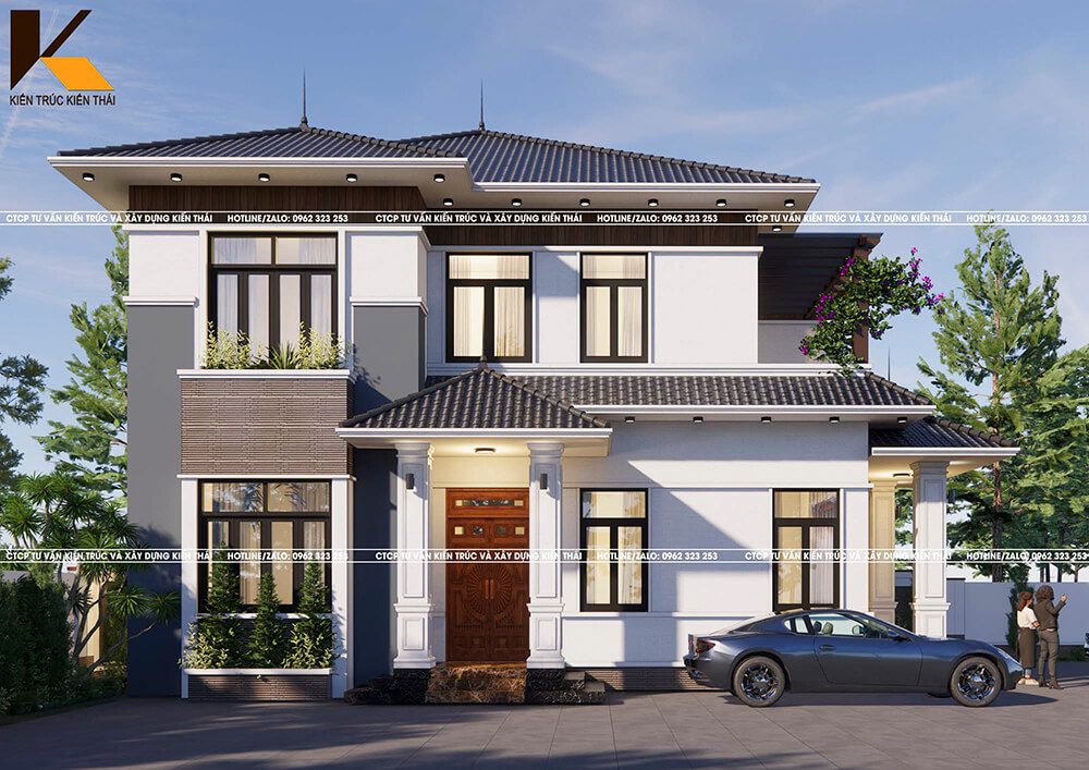 Nội thất hiện đại nhà mái Nhật 2 tầng Ninh Bình